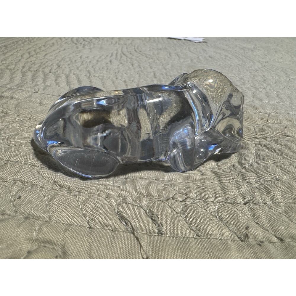 Vintage Dog Paperweight ZClear Art Glass Sleeping Puppy - Picture 2 of 7